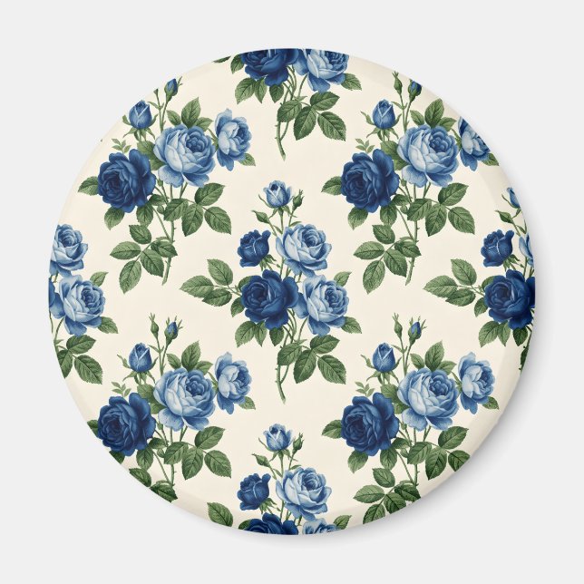 Íman Blue Rose Floral Pattern (Frente)