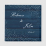 Íman Blue Rustic Wedding Favor-Magnet<br><div class="desc">Para mais personalização,  clique no link "personalizar mais" e use a ferramenta design para modificar este modelo. Se você precisar de itens correspondentes,  verifique a coleção de cheios.</div>