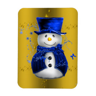 Íman Blue Snowman no Dourado Natal