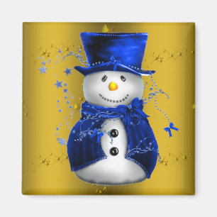 Íman Blue Snowman no Dourado Natal