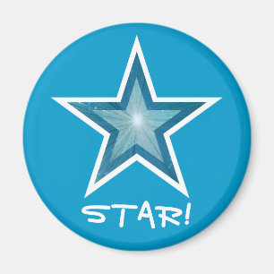 Íman Blue Star Fidge 'STAR!' azul redondo