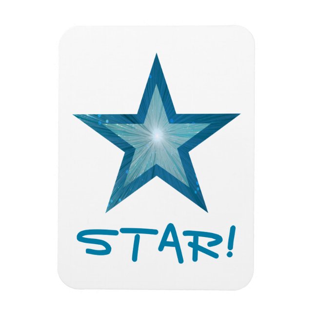 Íman Blue Star 'STAR', branco-ímã flexível (Vertical)