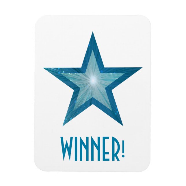 Íman Blue Star 'Vencedor', branco-ímã flexível (Vertical)