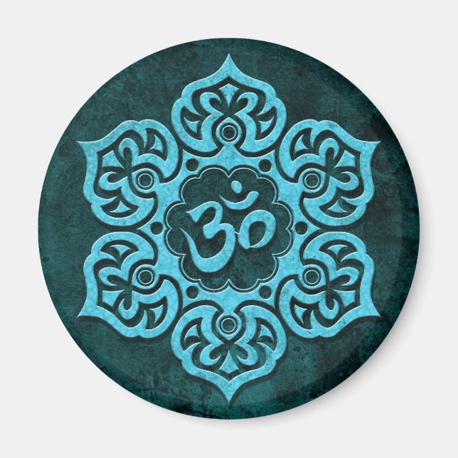 Íman Blue Stone Floral Om (Frente)