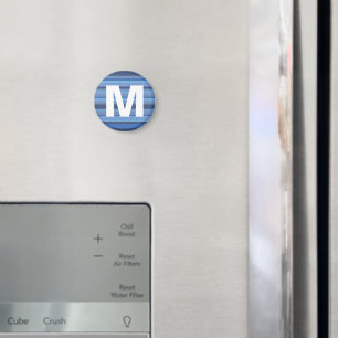 Íman Blue Stripes Monograma - Letra Magnet para Criança
