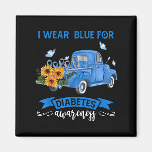 Íman Blue Sunflower Truck Vestimos Azul Para Diabetes A