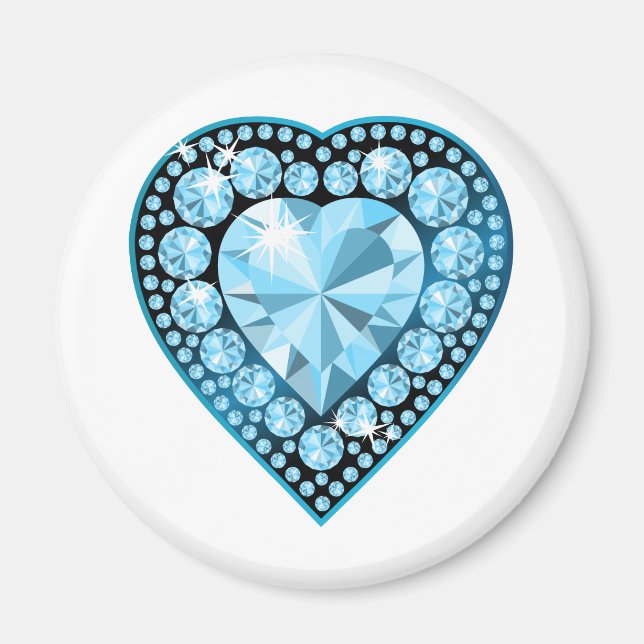 Íman Blue Topaz Gem Heart (Frente)