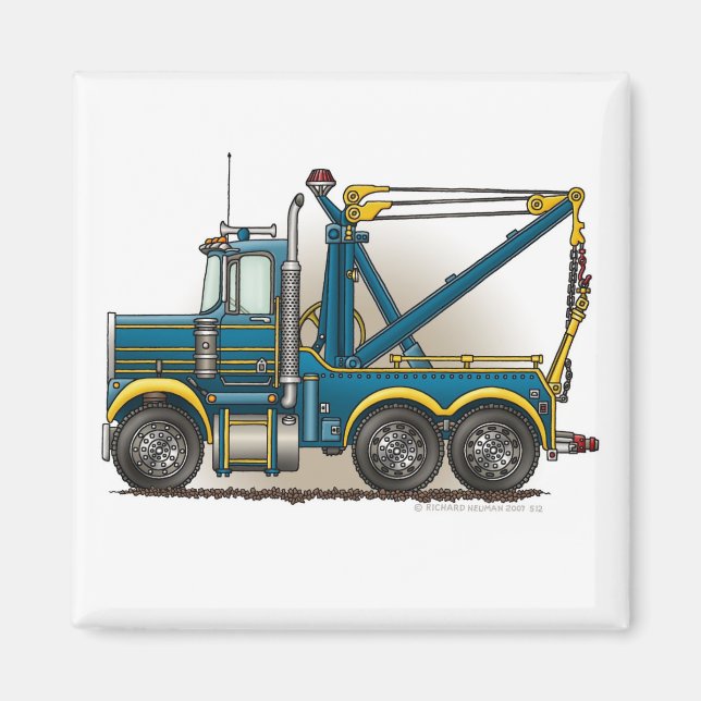 Íman Blue Tow Truck Wrecker Magnets (Frente)