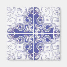 Blue White Swirl Inspirado por Azulejos portuguese