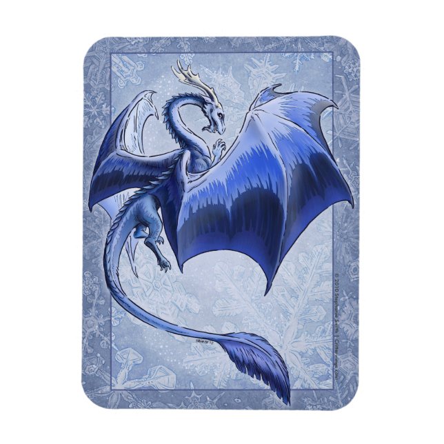 Íman Blue Winter Dragon Nature Fantasy Art (Vertical)