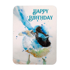 Íman Blue Wren Watercolor Happy Birthday Wrens Aqua