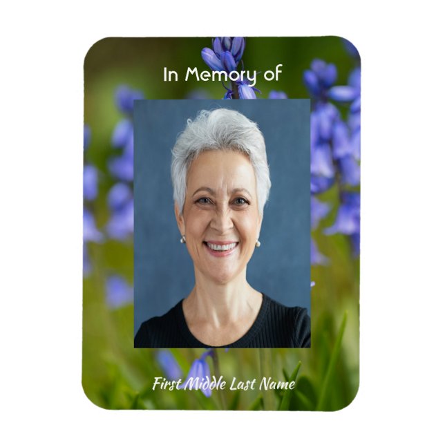 Íman Bluebells Garden Flowers  Memorial Keepsake  (Vertical)