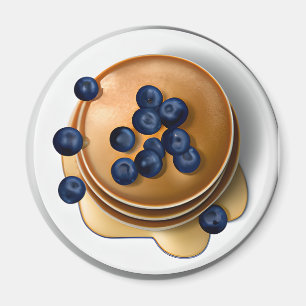 Íman Blueberry Pancakes com Comida
