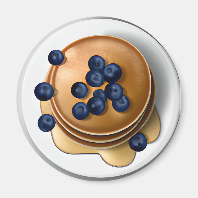 Íman Blueberry Pancakes com Comida (Frente)