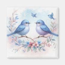 Bluebird Harmony em um Magnete Floral Perch