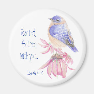 Íman Bluebird inspirado do 40:10 de Isaiah da escritura