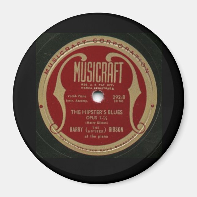 Íman Blues do Hipster, Rótulo de registro, 1950s (Frente)