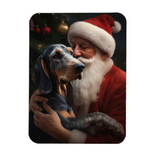 Íman Bluetick Coonhound Com Papai Noel Natal