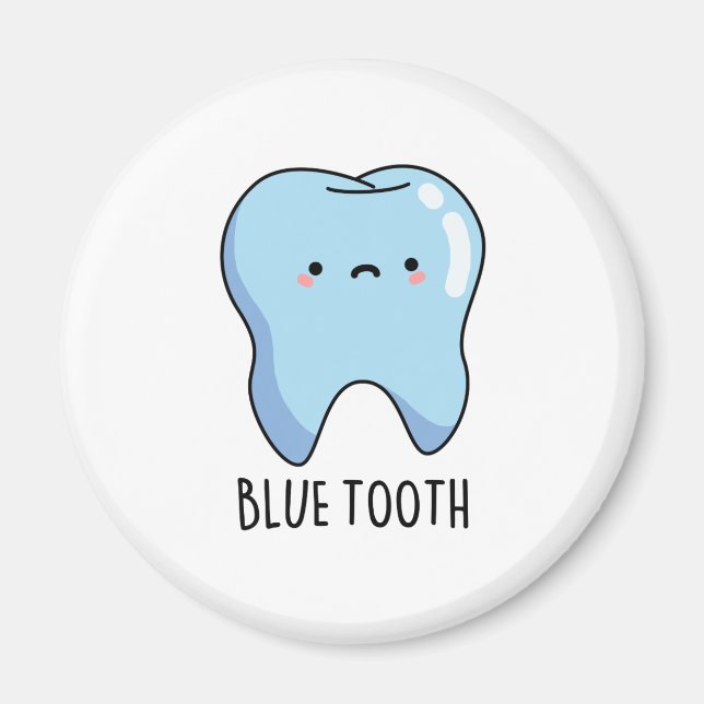 Íman Bluetooth Engraçado técnico Tooth Azul (Frente)