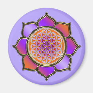 Íman Blume des Lebens Lotus - laranja violeta/violeta