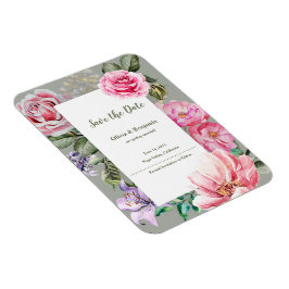 Íman Blush Garden Floral Wedding Save the Date