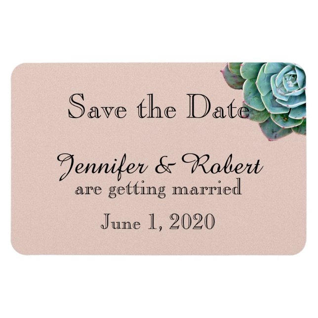 Íman Blush Succulent Wedding Salvar Data (Horizontal)