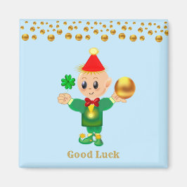 Íman Boa Sorte Elf Bonito e Pontos Dourados