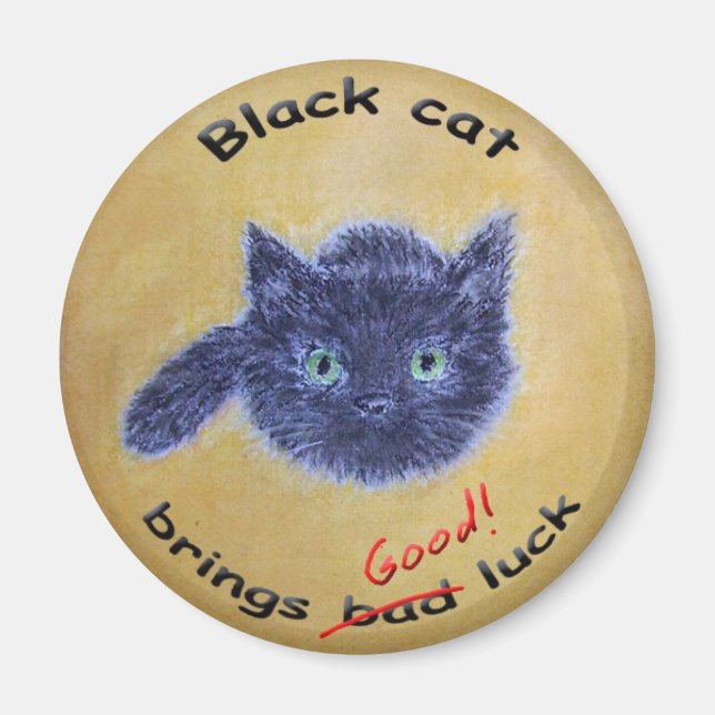 Íman Boa sorte para o gato negro (Frente)