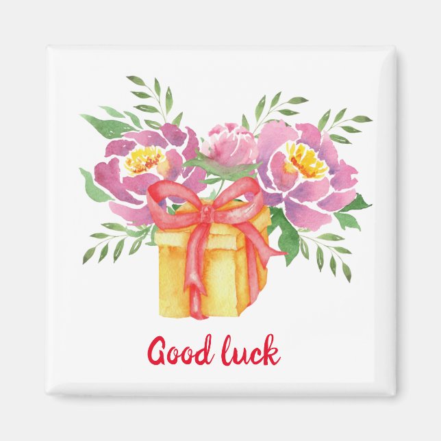 Íman Boa sorte Peonias aquáticas (Frente)