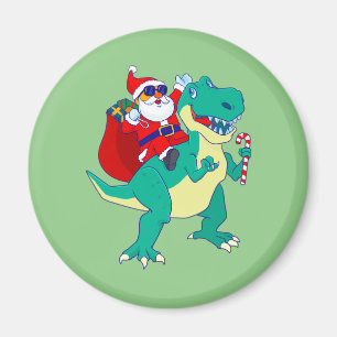 Íman Boas de Natal Dinossauro Papais noeis T Rex Xmas D