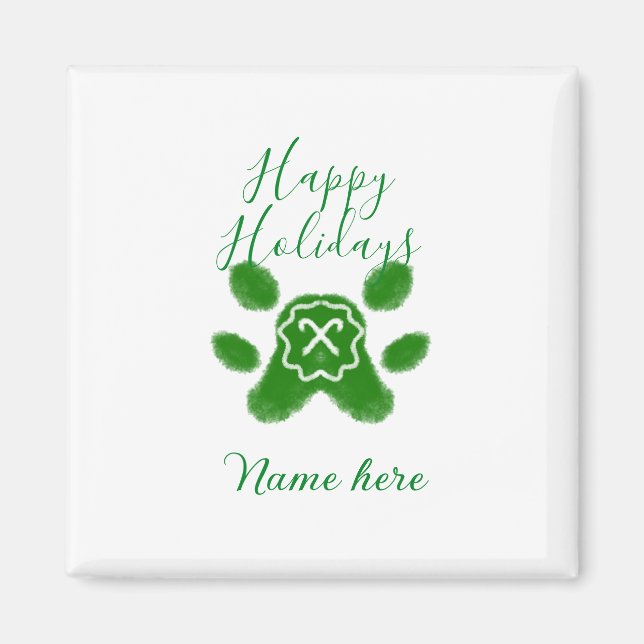 Íman Boas festas, animais de estimação de cães verdes e (Frente)