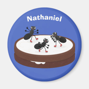 Íman Boas formigas patinando em desenho de biscoito