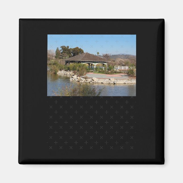 Íman Boat House No Lago Lindo Sticker (Frente)