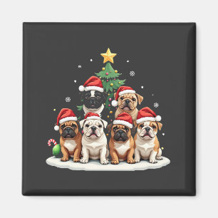 Íman Boate de Natal Árvore Santa Hat Puppy Amantes