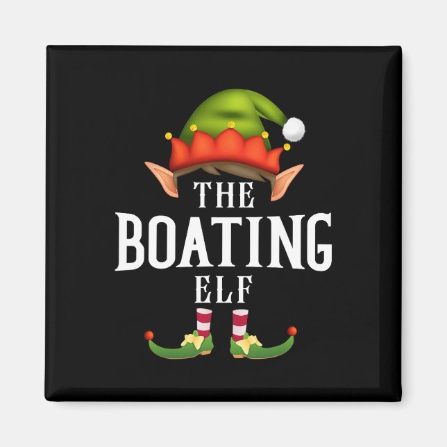 Íman Boating Elf Group Funny Christmas Pajama Party  (Frente)