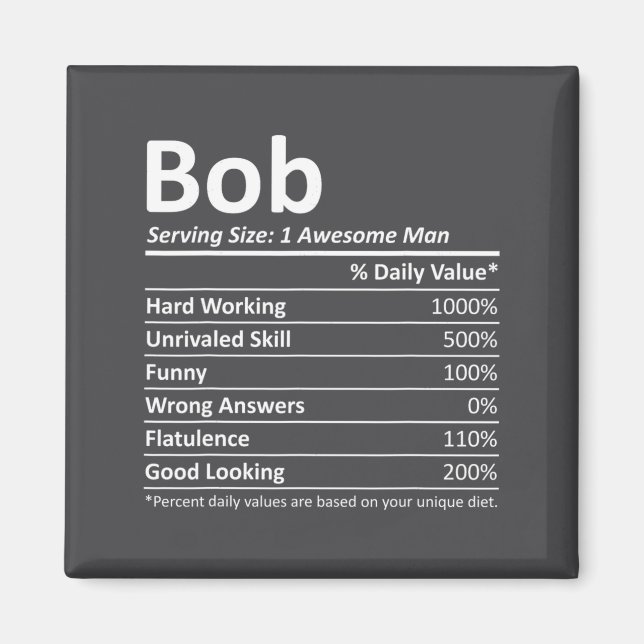 Íman Bob Nutrition Funny Birthday D Name Gif  (Frente)