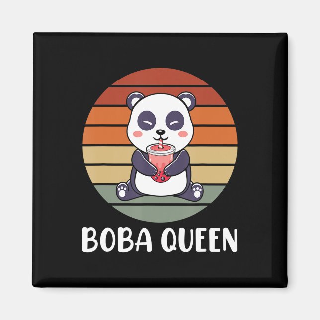 Íman Boba Queen Bubble Tea Japonês Panda Anime Ka (Frente)