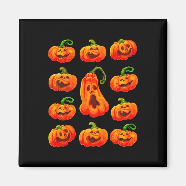 Íman Bobo Pumpkin Rostos Spooky Jack-o- (Frente)