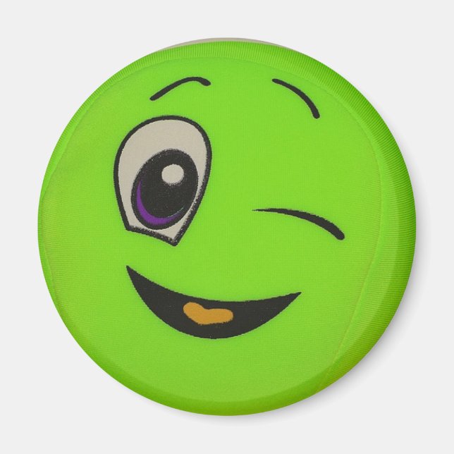 Íman Bobo Verde limão Face Magnet (Frente)
