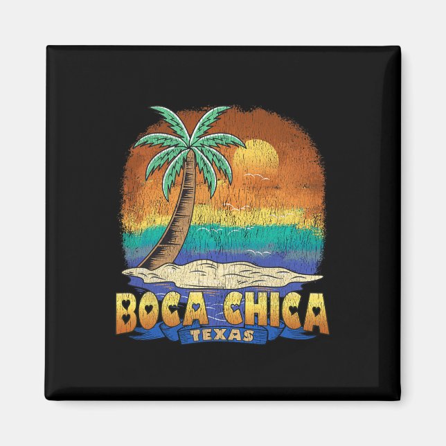 Íman Boca Chica Texas Vintage angustiou Souvenir (Frente)