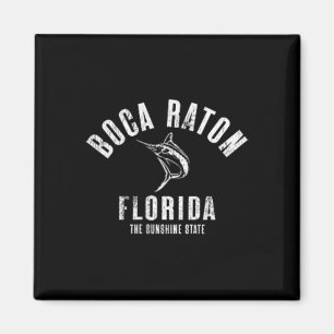 Íman Boca Raton Flórida Praia Fl Retro Vintage Praia Fr
