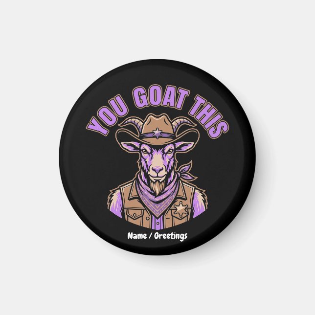 Íman Bode Cowboy Engraçado Design Motivacional Trocadil (Frente)