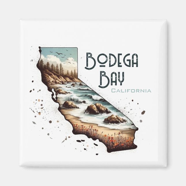 Íman Bodega Bay California Souvenir Gift (Frente)
