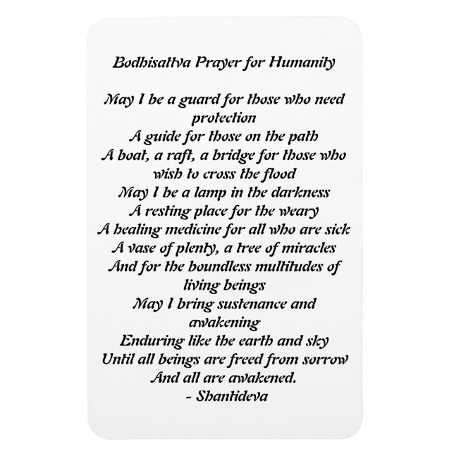 Íman Bodhisattva Prayer for Humanity Magnet (Vertical)