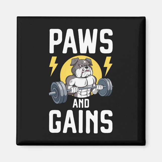Íman Bodybuilder Dog Lover Gym Visto Malhação Workout B (Frente)