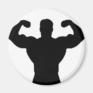 Íman bodybuilder que dobra os músculos