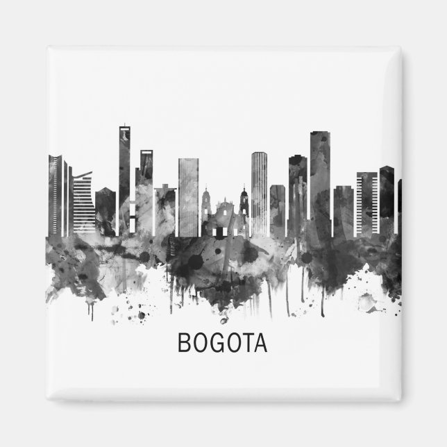 Íman Bogotá Colombia Skyline BW (Frente)