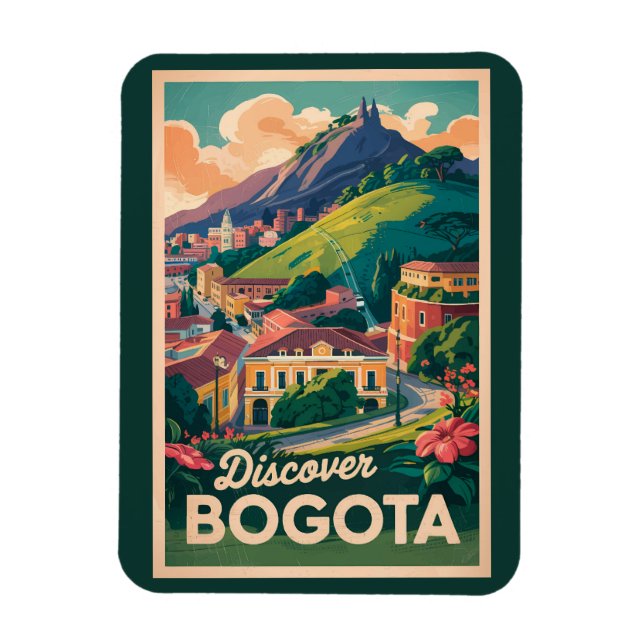 Íman Bogota Colombia Viagem Art Vintage (Vertical)