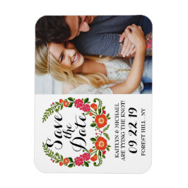 Íman Bohemian Summer Photo Weding The Date (Casamento d