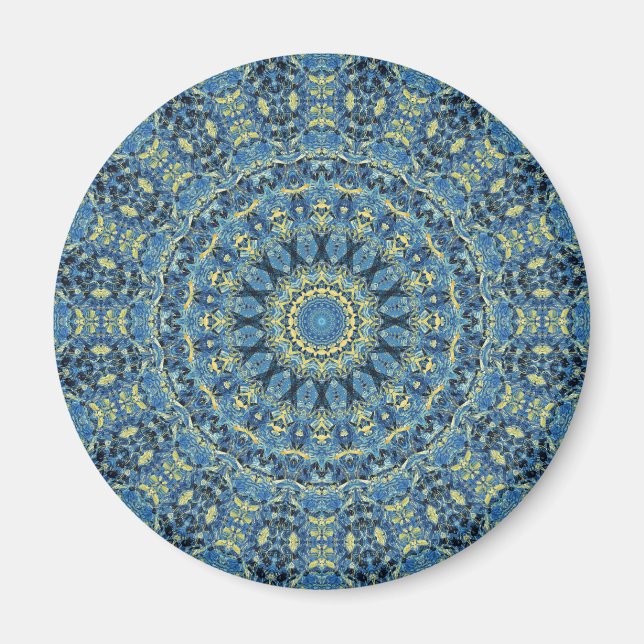 Íman Boho Abstrato Groovy Van Gogh Starry Night Mandala (Frente)